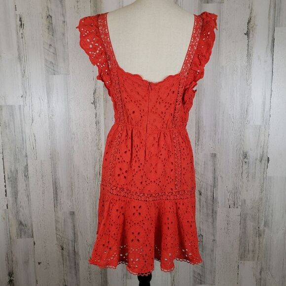 Betsey Johnson Red Eyelet Dress Sz 10 - Picture 8 of 11